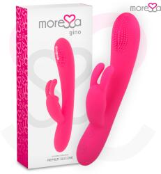 Moressa - Gino, Vibrator Rabbit cu Sistem de Gâdilare și 7+3 Moduri, Silicon Medical Vibrator