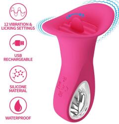 Pretty Love Pretty Love Clyde Red - Stimulator Oral cu Limbă Vibrantă și 12 Moduri de Vibrație Vibrator