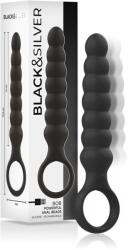 Black & Silver - Bob, Plug Anal Vibrant din Silicon, Dilatator, Negru
