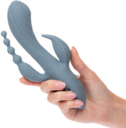 CalExotics - Triple Ecstasy, Vibrator cu Penetrare Triplă, Gri Vibrator