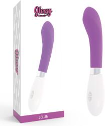 Glossy - John, Vibrator cu Vârf Gros Rotunjit și 10 Moduri, Silicon, 12 cm, Violet Vibrator