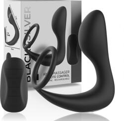 Black & Silver - Plug Anal pentru Prostată cu Telecomandă, Reîncărcabil, Negru