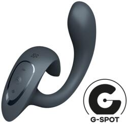 SATISFYER, SATISFYER VIBRATOR SATISFYER - G For Goddess 1, Vibrator Rabbit cu 2 Motoare și 12 Programe, Silicon, Gri Închis, IPX7 Vibrator