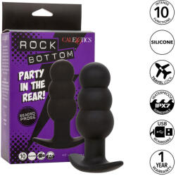 CalExotics - Rock Bottom Beaded, Plug Anal cu Bile și 10 Funcții, Silicon, Impermeabil, Negru