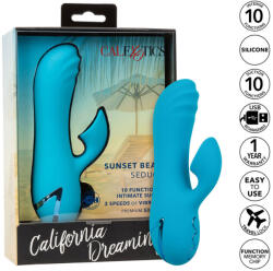 CalExotics - Sunset Beach Seducer, Vibrator cu Sucțiune și Vibrație Duală, Albastru Vibrator