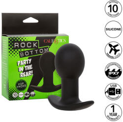 CalExotics - Rock Bottom Pop, Plug Anal Bulbucat cu 10 Funcții, Silicon, Rezistent Apă, Negru