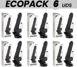 Basecock - Dildo Vibrant Realist cu Testicule și Telecomandă, Negru, 19.5 cm Dildo
