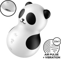 Satisfyer, Satisfyer Air Pulse Satisfyer Pocket Panda Negru & Alb - Stimulator cu Puls de Aer și Vibrații, Impermeabil IPX7 Vibrator