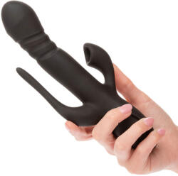 CalExotics - Triple Euphoria, Vibrator cu Acțiune Triplă și Sucțiune, Negru Vibrator