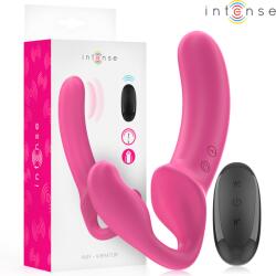 Intense, Intense Remote Control Intens - Vibrator Dublu Amy 20 Cm Roz Cu Telecomandă Vibrator