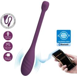 APP SERIES, PRETTY LOVE PRETTY LOVE - Leviathan, Vibrator Purtabil cu Vârf Bulbucat, 12 Funcții și Aplicație, Silicon, Violet Vibrator