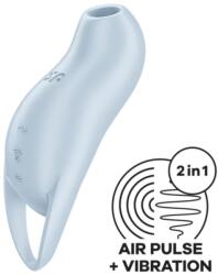 SATISFYER, SATISFYER AIR PULSE SATISFYER - Pocket Pro 1, Stimulator Clitoridian cu Unde de Presiune și Vibrație, Albastru Vibrator