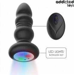 Addicted Toys - Plug Anal Thrusting cu Vibrație, Telecomandă și LED