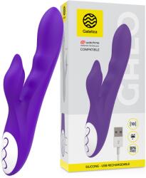 Galatea - Galo, Vibrator cu 2 Motoare și Braț Flexibil, Telecomandă WATCHME, Lila/Alb Vibrator