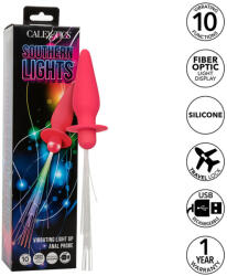 CalExotics - Southern Lights, Plug Anal Vibrant cu Lumini LED Sincronizate și 10 Funcții, Silicon, Roz