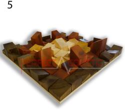 Perfect Acoustic Art diffúzor kicsi kockával 60x60x13cm- 5 mintával - 60x60x10cm Csomagolás nélkül, személyes átvétel