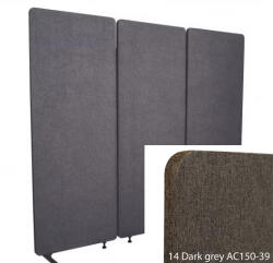 Perfect Acoustic Bilnora Irodai térelválasztó paraván 160x60x2, 5cm. Dark Grey színben. Kárpitozva - 6 silver