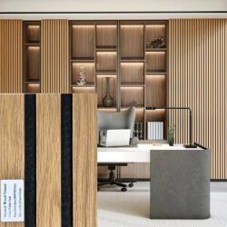 Perfect Acoustic FREJA Akusztikus panel falburkolat 240x60x2, 2cm. White Oak - Egyedi méretre is levágjuk - K011 White Oak fekete filc hátlappal