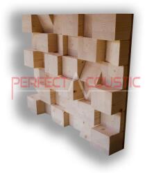 Perfect Acoustic Fakocka diffúzor 60x60x9cm - 60x60x10cm Csomagolás nélkül, személyes átvétel