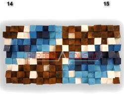 Perfect Acoustic Art diffúzor kicsi kockával 60x60x13cm- 14 mintával - 60x60x10cm Csomagolás nélkül, személyes átvétel