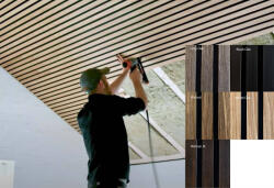 Perfect Acoustic FREJA Mennyezeti panelek 200x60x2, 2cm. Walnut JK - Egyedi méretre is levágjuk - 200x60x2, 2cm , Grey Oak