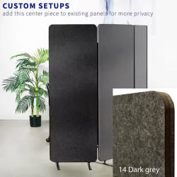 Perfect Acoustic Bilnora Irodai térelválasztó paraván 160x60x2, 5cm. Dark Grey színben. Kárpit nélkül - 6 silver
