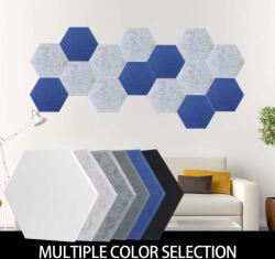 Perfect Acoustic Bilnora extra sűrű Hatszögletű öntapadós hátoldalú filc hangszigetelő panel nappaliba 9mm Vastag 50*50 cm - 14 Dark Grey , 50x50x0, 9cm