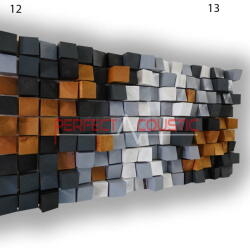 Perfect Acoustic Art diffúzor kicsi kockával 60x60x13cm- 12 mintával - 60x60x10cm Csomagolás nélkül, személyes átvétel