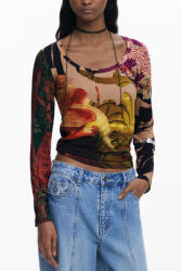 DESIGUAL Női Hosszú Ujjú Póló, Barna (25wwtk38_ma3035_xs)