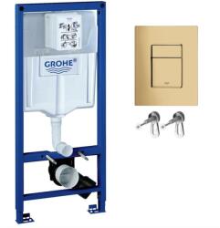 GROHE Set rezervor incastrat Grohe Rapid SL pentru vas wc cu clapeta auriu periat Skate Cosmopolitan (RapidSLSkateGN)