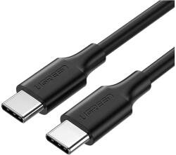 UGREEN US286 töltő- és adatkábel, gyorstöltő adatkábel okostelefonhoz, USB Type-C-ről USB Type-C-re 60W/3A, nikkelezett, PVC, 0.5m, fekete