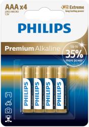 Philips Premium Alkaline AAA 4 elem, buborékcsomagolás (LR03M4B/10)