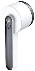 Flippy Szösz-, haj- és portisztító, Flippy, Trimmer különböző típusú szövetekhez, Rozsdamentes acél pengékkel, Ergonomikus fogantyúval, USB-töltéssel, Fehér (133185)