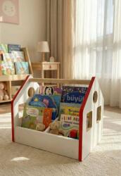  Hanah Home Könyvtartó kosár Piros Fehér Artmtkbkcddy - Piros