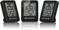 Bresser Termometru Hygrometru Bresser Set 3 Piese, Digital, Negru, Cu Indicator Smiley (20265650)