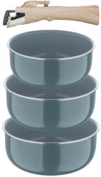 Bergner Set 4 Oale Bergner din Aluminiu cu Maner Detasabil, Inductie, Verde (98444704)