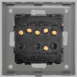 Luxion Intrerupator Triplu Mecanic LUXION cu Rama din Sticla Gri (LX-MP006GF-GY)