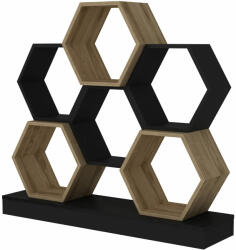  Hanah Home könyvespolc BlackOak Cicek - fekete, tölgy