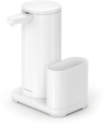 simplehuman érintésmentes szappanadagoló 414 ml + szivacs tartó, fehér acél (ST1081)