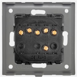 Luxion Intrerupator Triplu Mecanic LUXION cu Rama din Sticla Alb (LX-MP006GF-W)