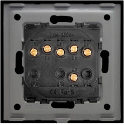 Luxion Intrerupator Triplu Mecanic LUXION cu Rama din Sticla Negru (LX-MP006GF-B)