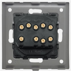 Luxion Intrerupator Triplu Cap Scara Mecanic LUXION cu Rama din Sticla Alb (LX-MP007GF-W)