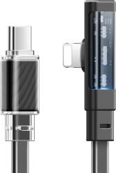 Mcdodo Cablu Mcdodo Type-C la tip Lightning Dichromatic 90 grade, Fast Charging, 36W, LED, 1.8m, Negru (ca-3443)