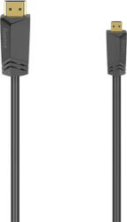 Hama Cablu HDMI - micro HDMI Ethernet HAMA 205016, 1.5m, 4K, placat aur, negru (4047443438621)
