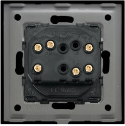 Luxion Intrerupator Dublu Cap Scara Mecanic LUXION cu Rama din Sticla Negru (LX-MP005GF-B)