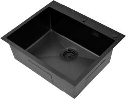 Ruvetti Masivo chiuveta cu dozator 60x50 cm negru 5002M_PVD_BL60_W (5002MPVDBL60W) Chiuveta