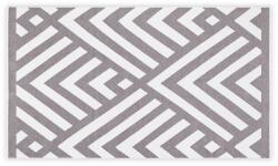  L' essential Maison Fouta strandtörölköző, szürke-fehér geometriai mintával - szürke