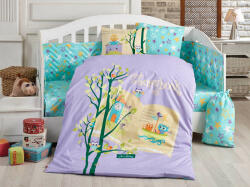  L' essential Maison Poplin Baby Quilt Cover Set Lilac Mint Green White Yellow Dream Clock - Lilac