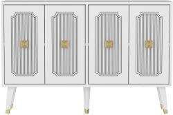  Hanah Home Console White Gold Derasi - Fehér, arany