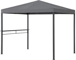  Pergola, Kabru, szürke, 220 × 280 cm, magasság: 258 cm, acél szerkezet, puha lamellatető, oldalsó polccal és privát oldalfallal, időjárásálló (3EXN0004)
